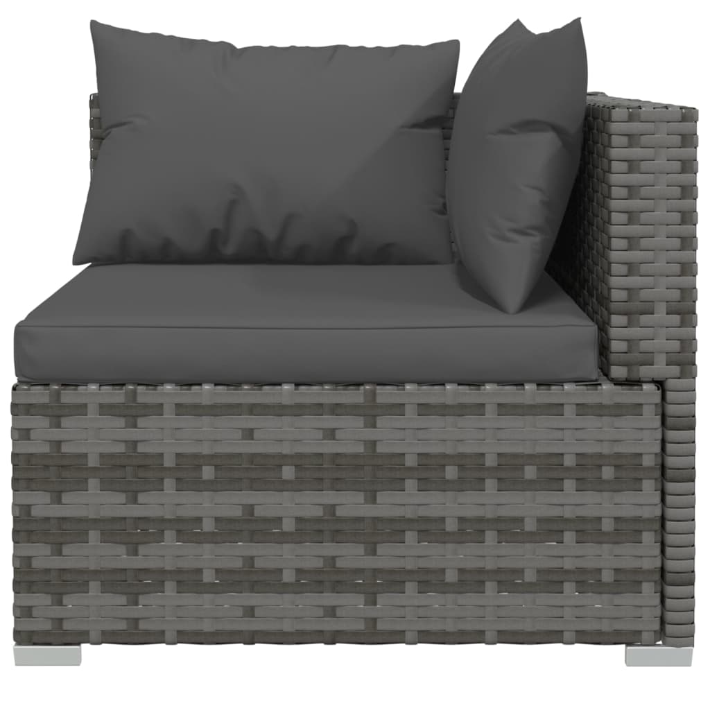 vidaXL 13-tlg. Garten-Lounge-Set mit Kissen Poly Rattan Grau