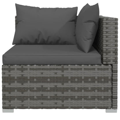 vidaXL 13-tlg. Garten-Lounge-Set mit Kissen Poly Rattan Grau