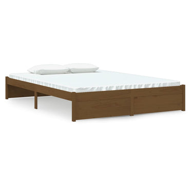 vidaXL Lit en bois massif marron miel 140x190 cm