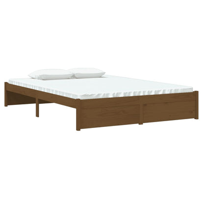 vidaXL Lit en bois massif marron miel 140x190 cm