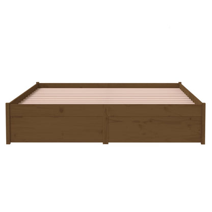 vidaXL Lit en bois massif marron miel 140x190 cm