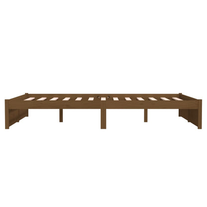 vidaXL Lit en bois massif marron miel 140x190 cm