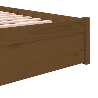 vidaXL Lit en bois massif marron miel 140x190 cm