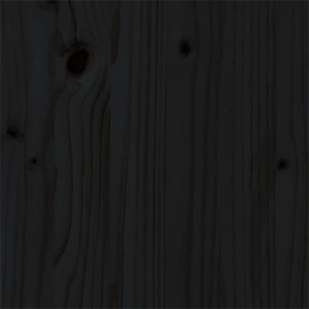 Massivholzbett Schwarz 135x190 cm