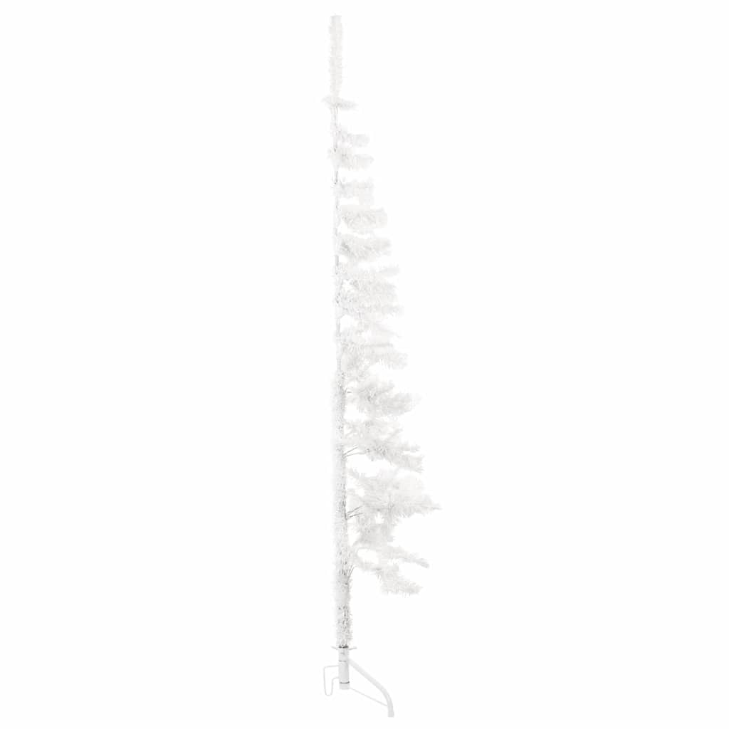 vidaXL Künstlicher Halb-Weihnachtsbaum mit Ständer Schlank Weiß 180 cm