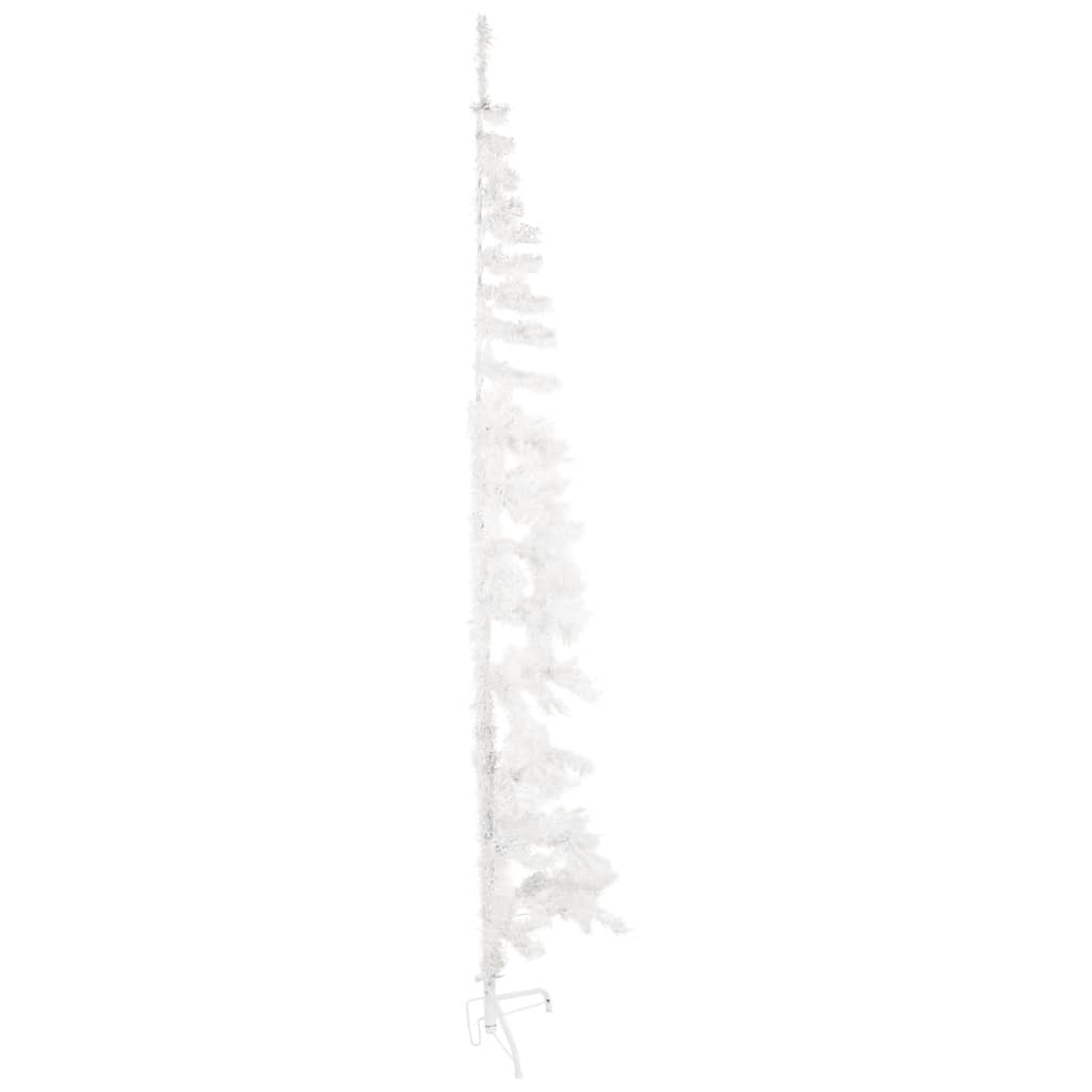 vidaXL Künstlicher Halb-Weihnachtsbaum mit Ständer Schlank Weiß 210 cm