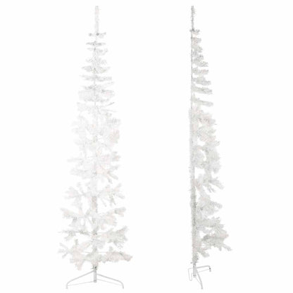vidaXL Künstlicher Halb-Weihnachtsbaum mit Ständer Schlank Weiß 240 cm