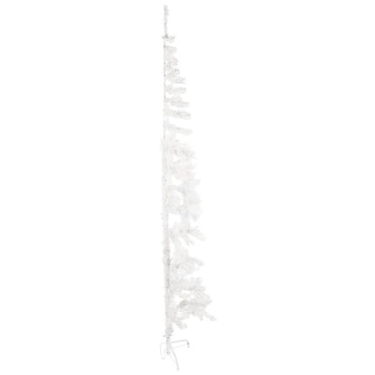 vidaXL Künstlicher Halb-Weihnachtsbaum mit Ständer Schlank Weiß 240 cm