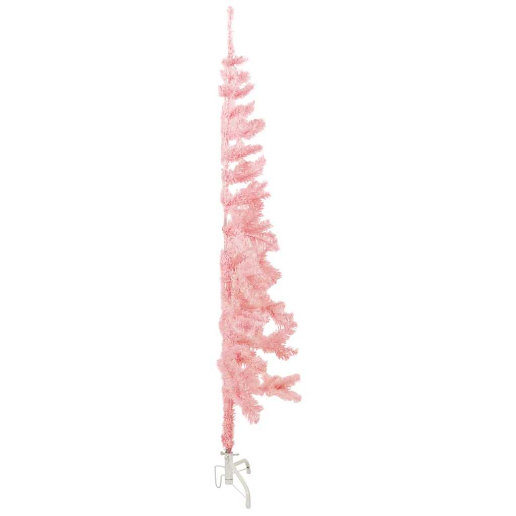 vidaXL Künstlicher Halb-Weihnachtsbaum mit Ständer Schlank Rosa 180 cm