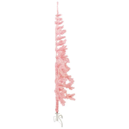 vidaXL Künstlicher Halb-Weihnachtsbaum mit Ständer Schlank Rosa 180 cm