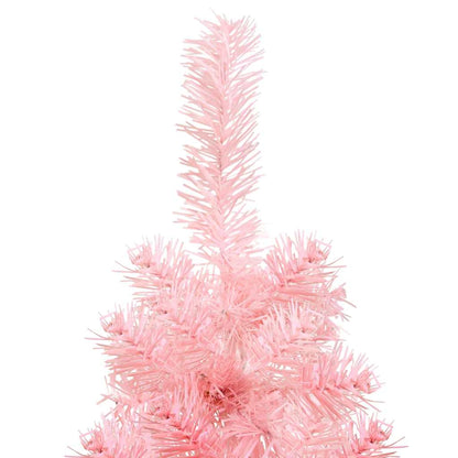 vidaXL Künstlicher Halb-Weihnachtsbaum mit Ständer Schlank Rosa 180 cm