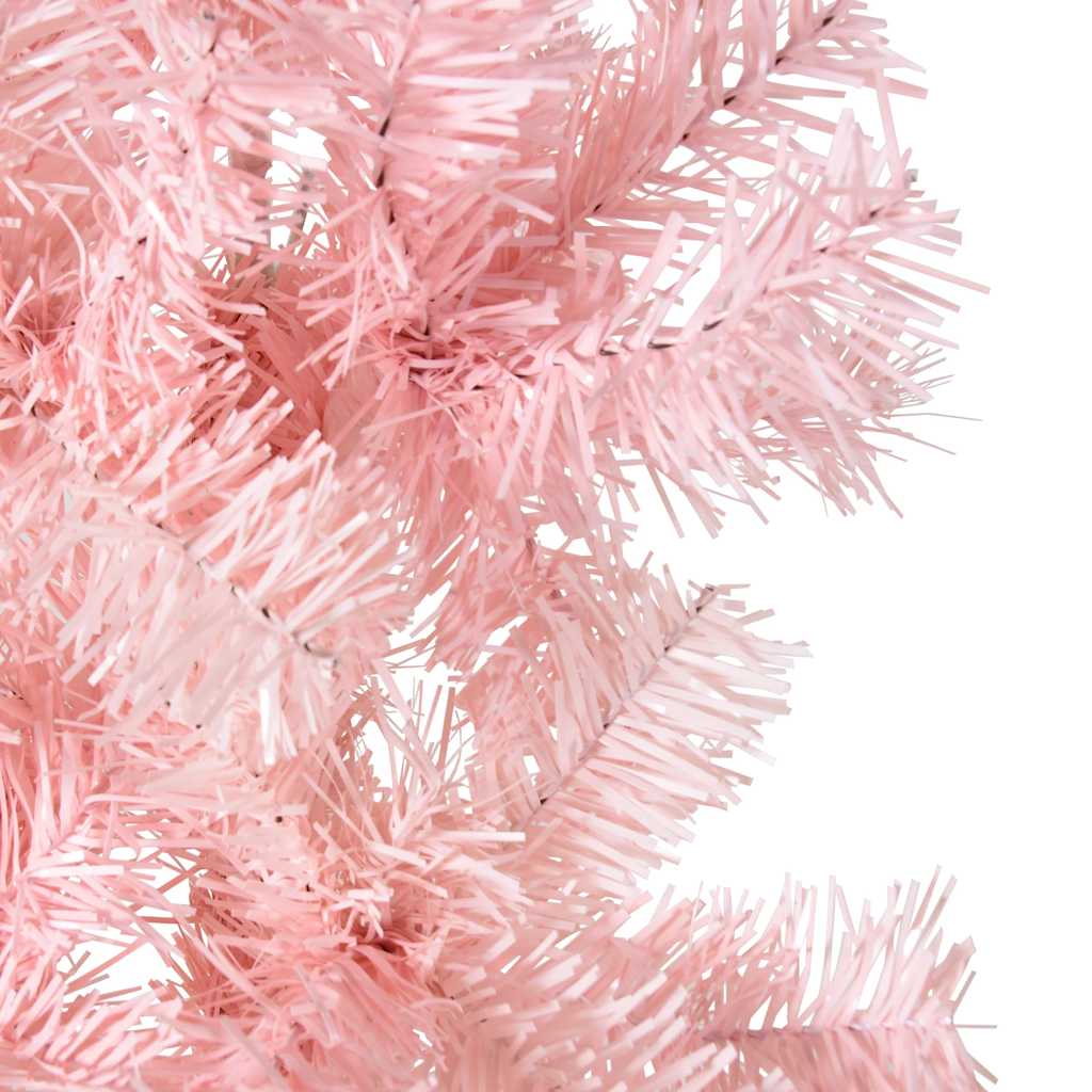 vidaXL Künstlicher Halb-Weihnachtsbaum mit Ständer Schlank Rosa 180 cm