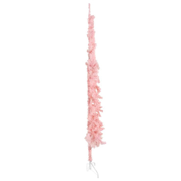 vidaXL Künstlicher Halb-Weihnachtsbaum mit Ständer Schlank Rosa 210 cm