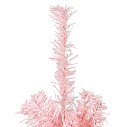 vidaXL Künstlicher Halb-Weihnachtsbaum mit Ständer Schlank Rosa 210 cm