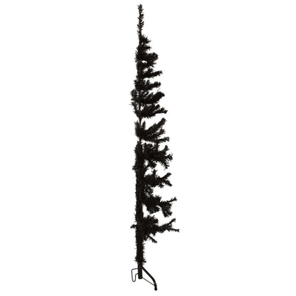 vidaXL Künstlicher Halb-Weihnachtsbaum Ständer Schlank Schwarz 120 cm