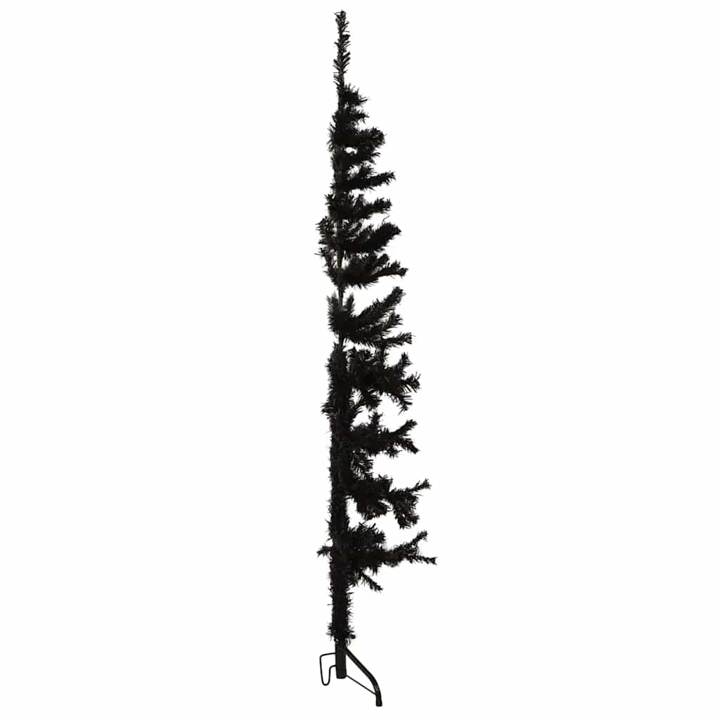 vidaXL Künstlicher Halb-Weihnachtsbaum Ständer Schlank Schwarz 150 cm