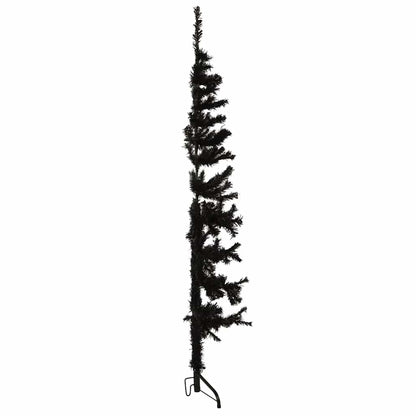 vidaXL Künstlicher Halb-Weihnachtsbaum Ständer Schlank Schwarz 150 cm