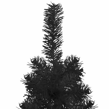 vidaXL Künstlicher Halb-Weihnachtsbaum Ständer Schlank Schwarz 180 cm