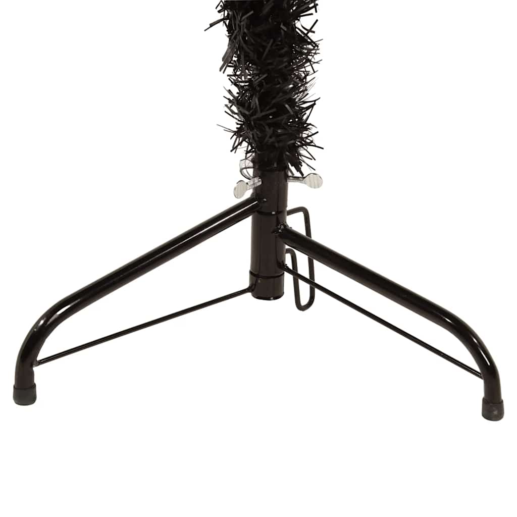 vidaXL Künstlicher Halb-Weihnachtsbaum Ständer Schlank Schwarz 180 cm