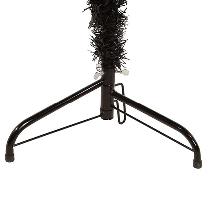 vidaXL Künstlicher Halb-Weihnachtsbaum Ständer Schlank Schwarz 180 cm
