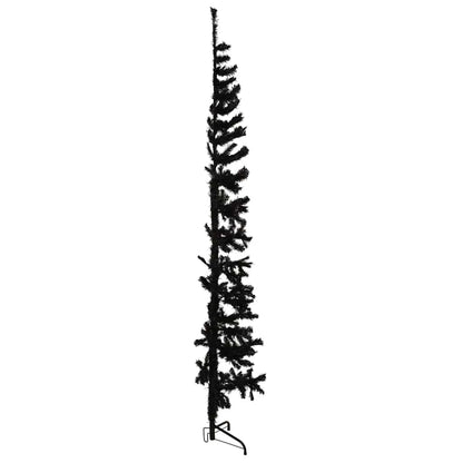 vidaXL Künstlicher Halb-Weihnachtsbaum Ständer Schlank Schwarz 210 cm