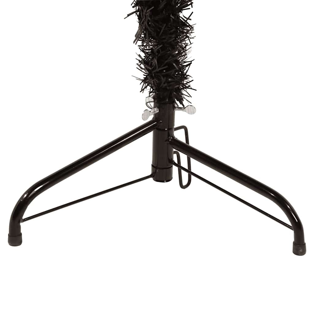 vidaXL Künstlicher Halb-Weihnachtsbaum Ständer Schlank Schwarz 240 cm