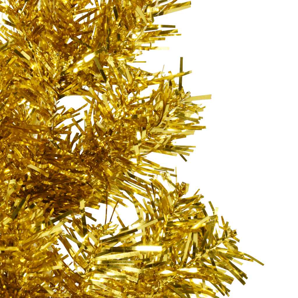 vidaXL Künstlicher Halb-Weihnachtsbaum mit Ständer Schlank Gold 150 cm