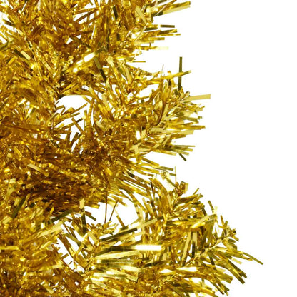 vidaXL Demi-sapin de Noël artificiel avec support Mince Doré 240 cm
