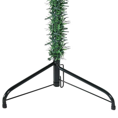 vidaXL Sapin de Noël artificiel en demi-cône avec support Mince Vert 240 cm