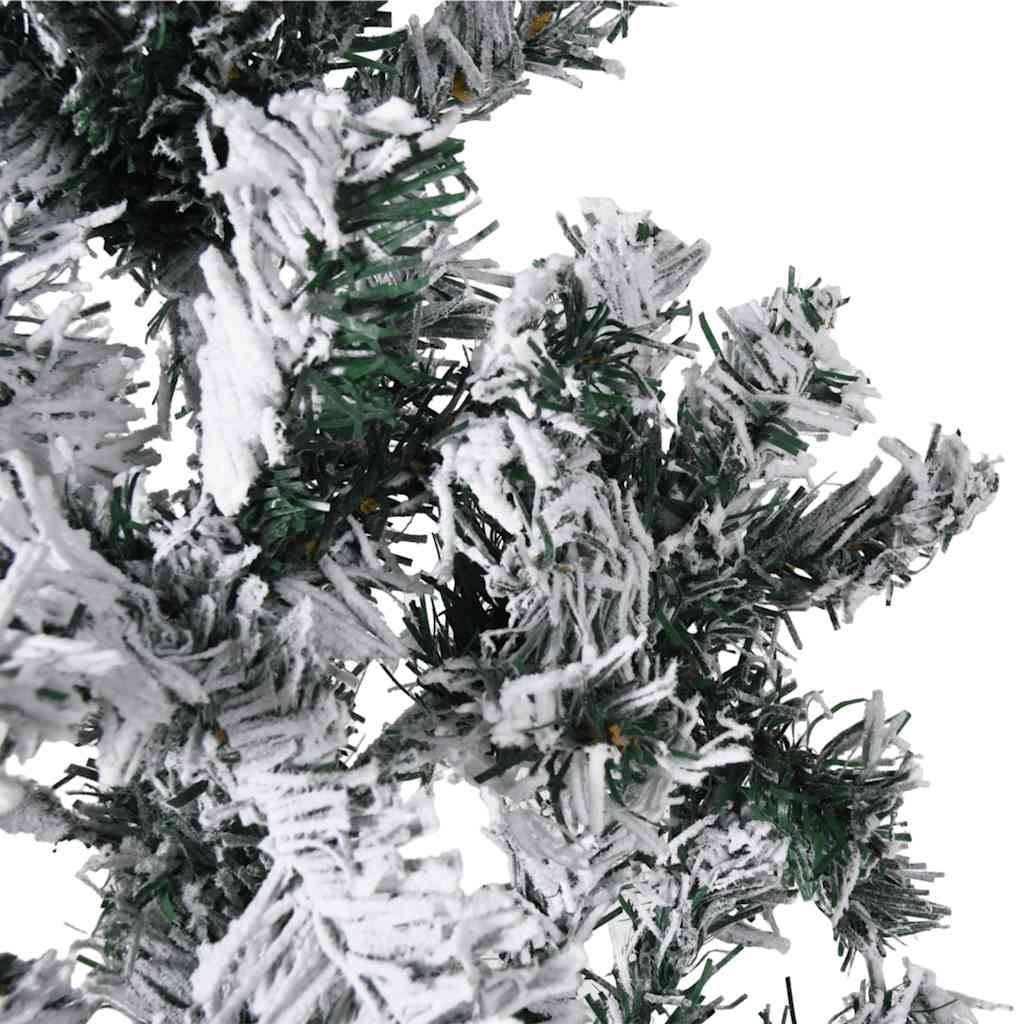 vidaXL Künstlicher Halb-Weihnachtsbaum mit Schnee Schlank 210 cm