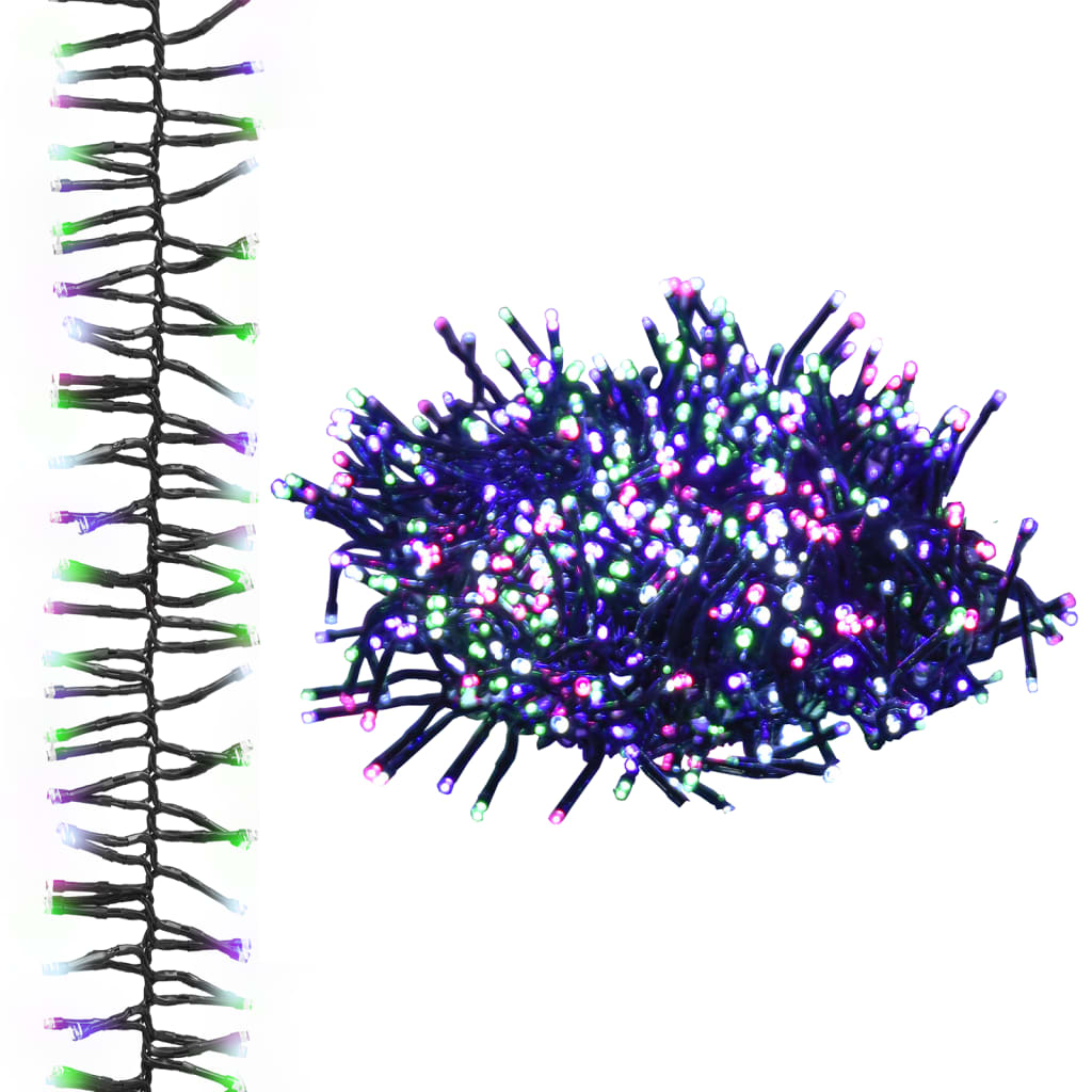 LED-Lichterkette mit 1000 LEDs Pastell Mehrfarbig 11 m PVC