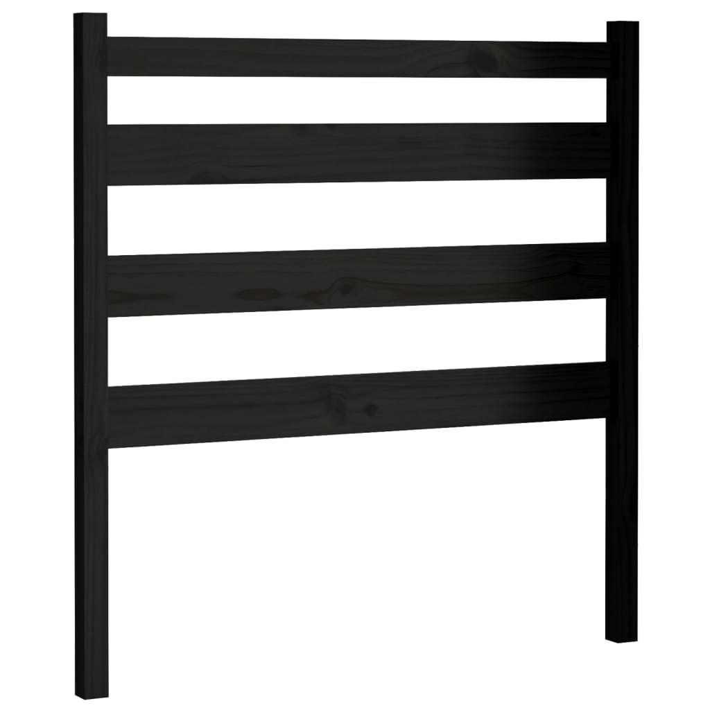 vidaXL Kopfteil Schwarz 106x4x100 cm Massivholz Kiefer