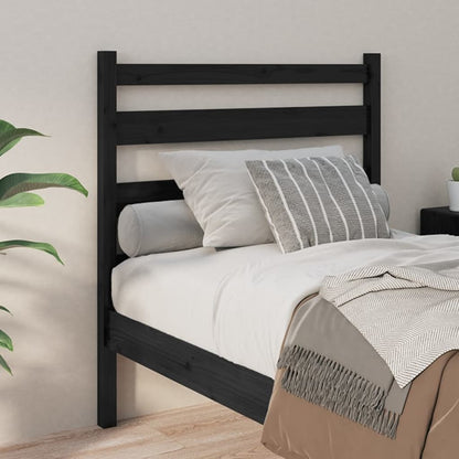 vidaXL Kopfteil Schwarz 106x4x100 cm Massivholz Kiefer