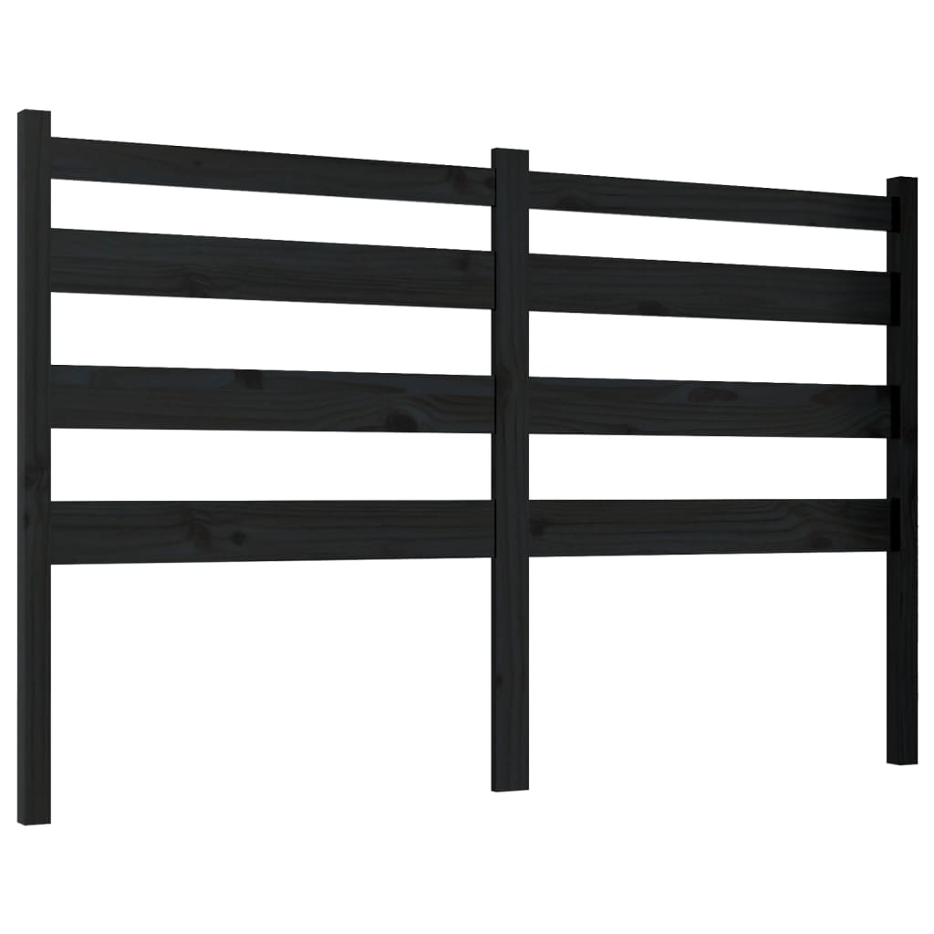 vidaXL Kopfteil Schwarz 126x4x100 cm Massivholz Kiefer