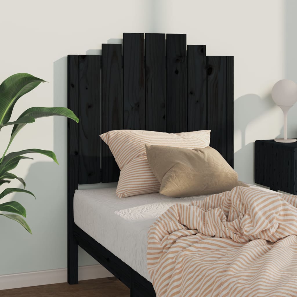 vidaXL Kopfteil Schwarz 81x4x110 cm Massivholz Kiefer
