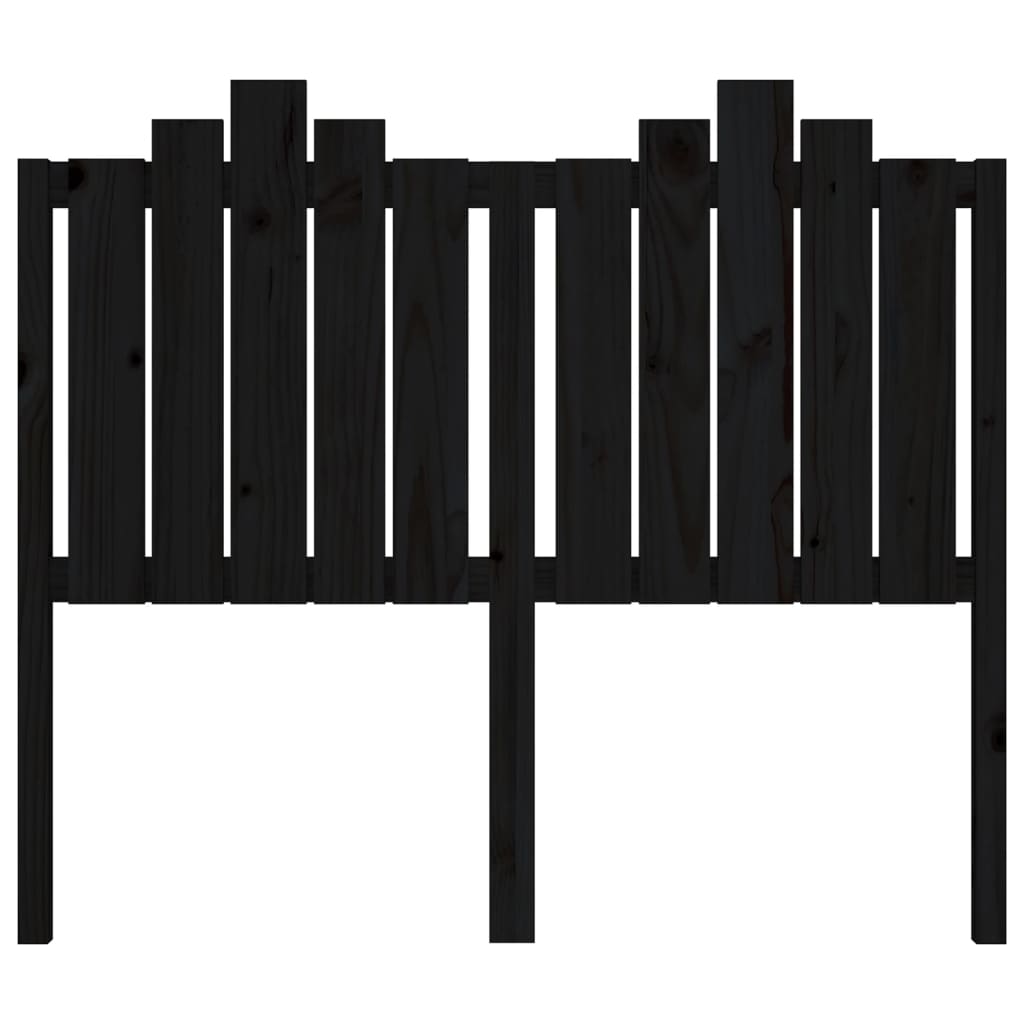vidaXL Kopfteil Schwarz 126x4x110 cm Massivholz Kiefer