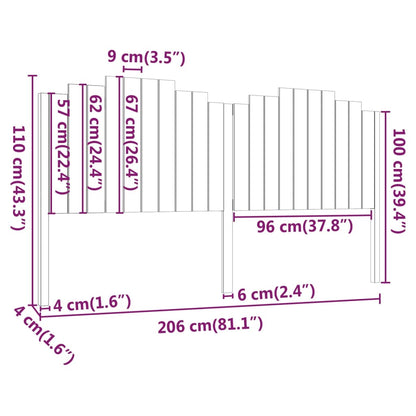 vidaXL Kopfteil 206x4x110 cm Massivholz Kiefer