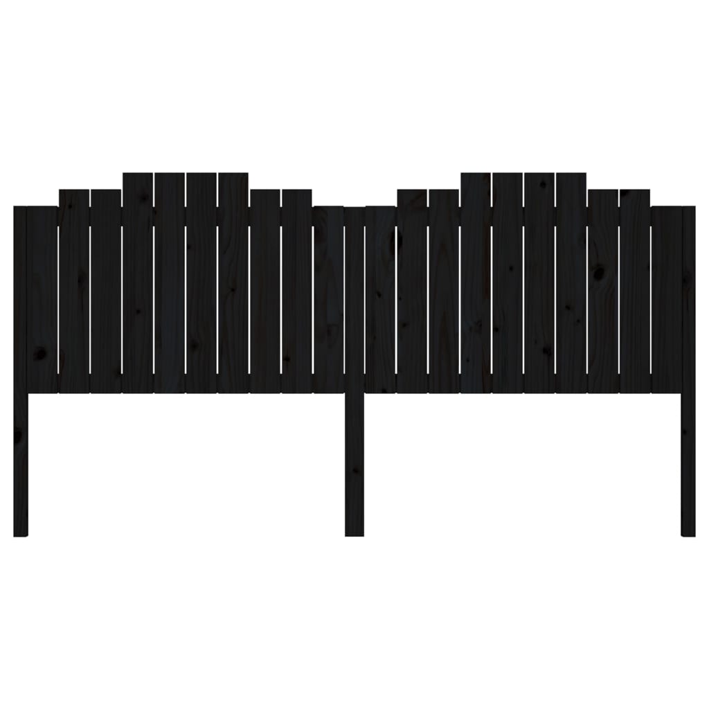 vidaXL Kopfteil Schwarz 206x4x110 cm Massivholz Kiefer