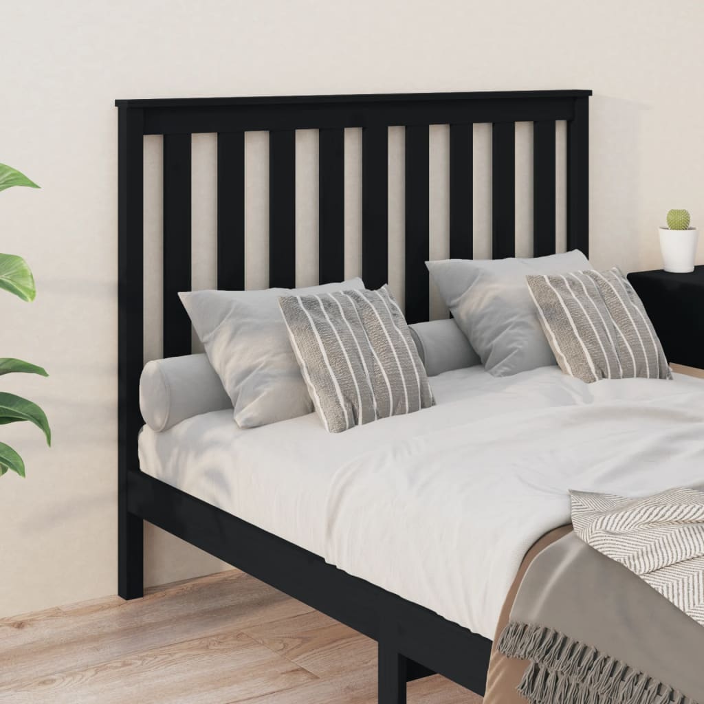 vidaXL Kopfteil Schwarz 126x6x101 cm Massivholz Kiefer
