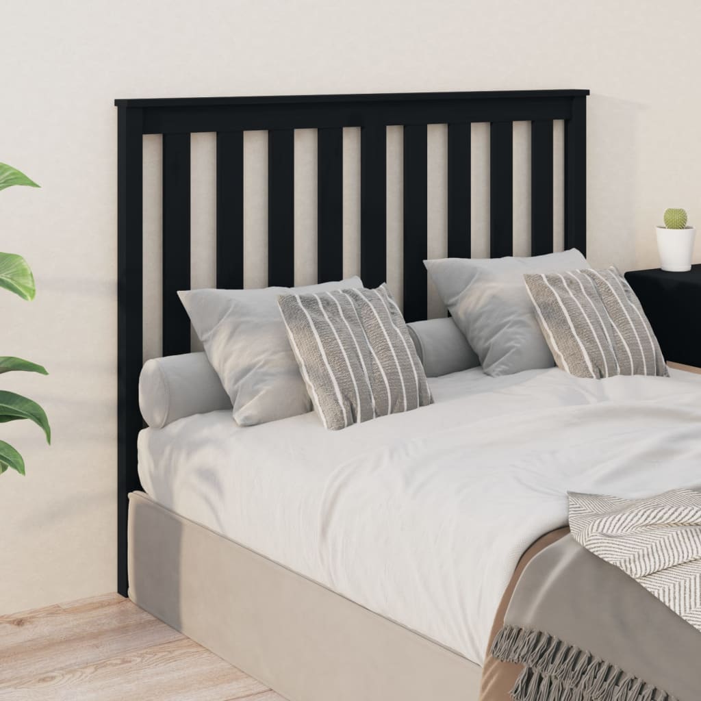 vidaXL Kopfteil Schwarz 126x6x101 cm Massivholz Kiefer