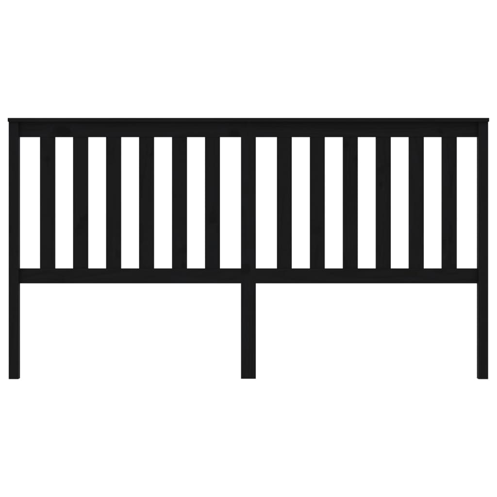 vidaXL Kopfteil Schwarz 186x6x101 cm Massivholz Kiefer