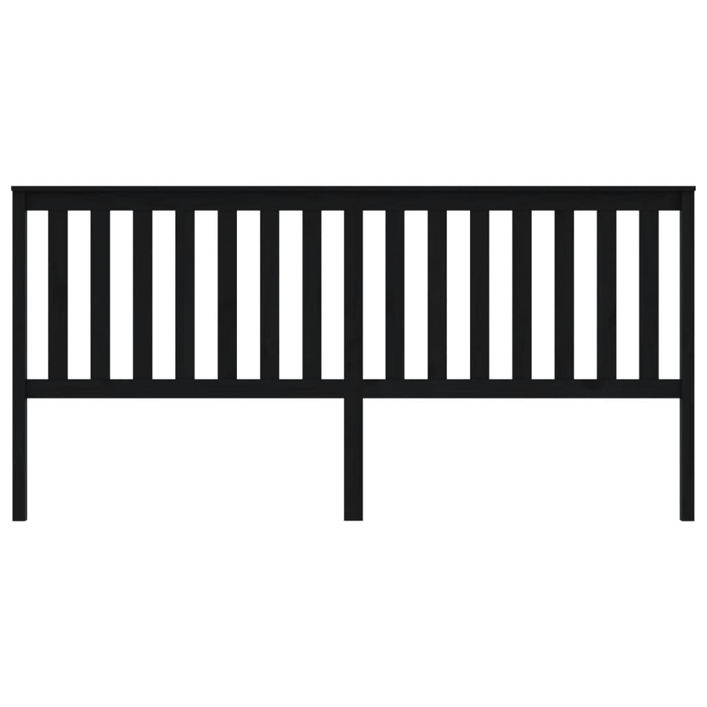 vidaXL Kopfteil Schwarz 206x6x101 cm Massivholz Kiefer