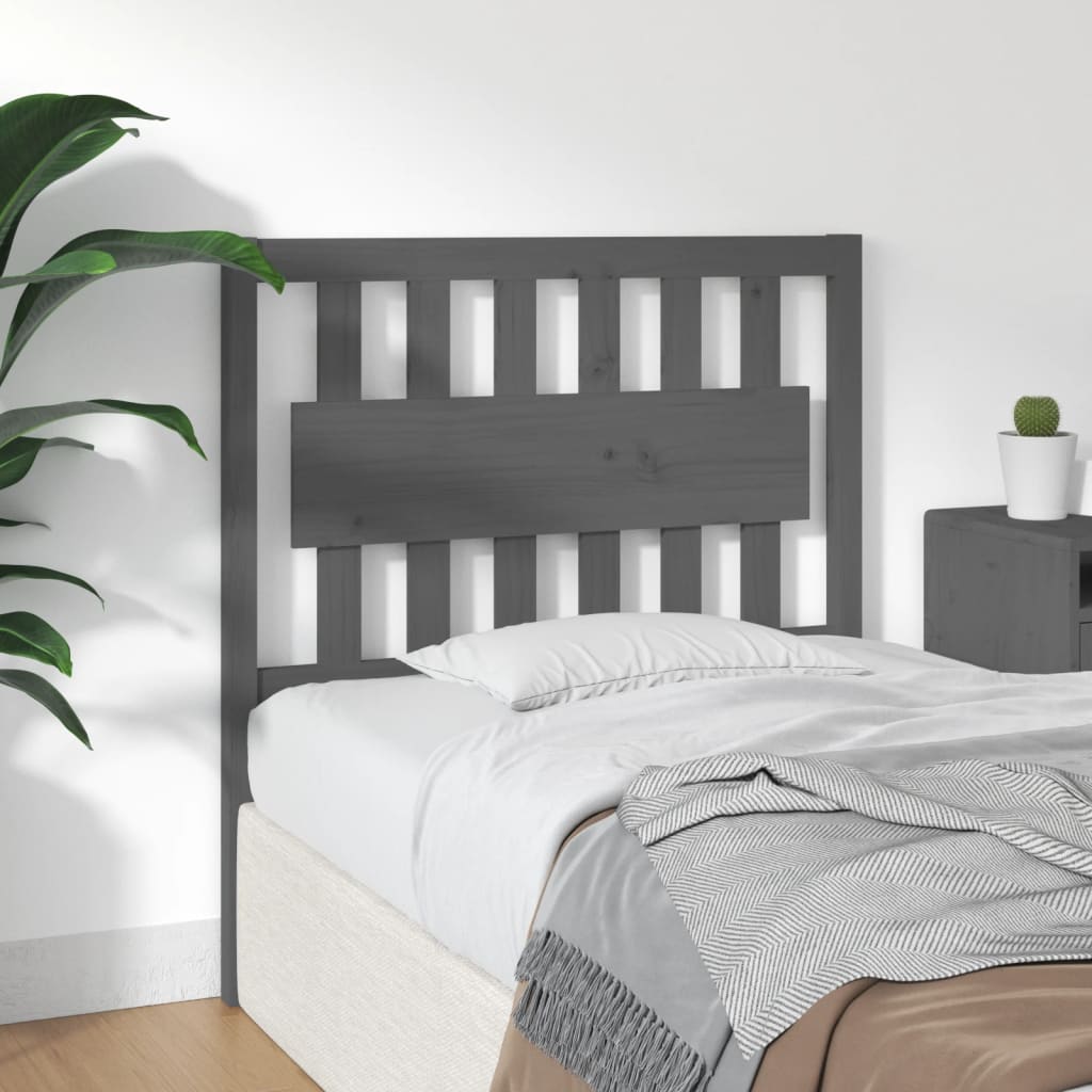 vidaXL Kopfteil Grau 95,5x4x100 cm Massivholz Kiefer