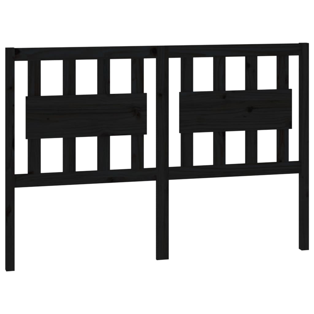 vidaXL Kopfteil Schwarz 125,5x4x100 cm Massivholz Kiefer