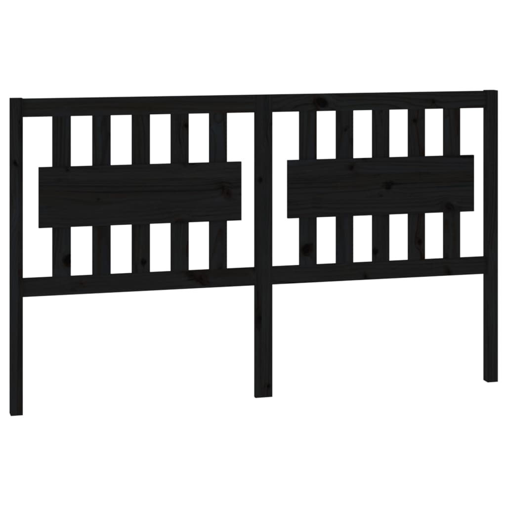 vidaXL Kopfteil Schwarz 155,5x4x100 cm Massivholz Kiefer
