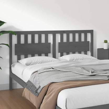 vidaXL Bett-Kopfteil Grau 165,5x4x100 cm Massivholz Kiefer
