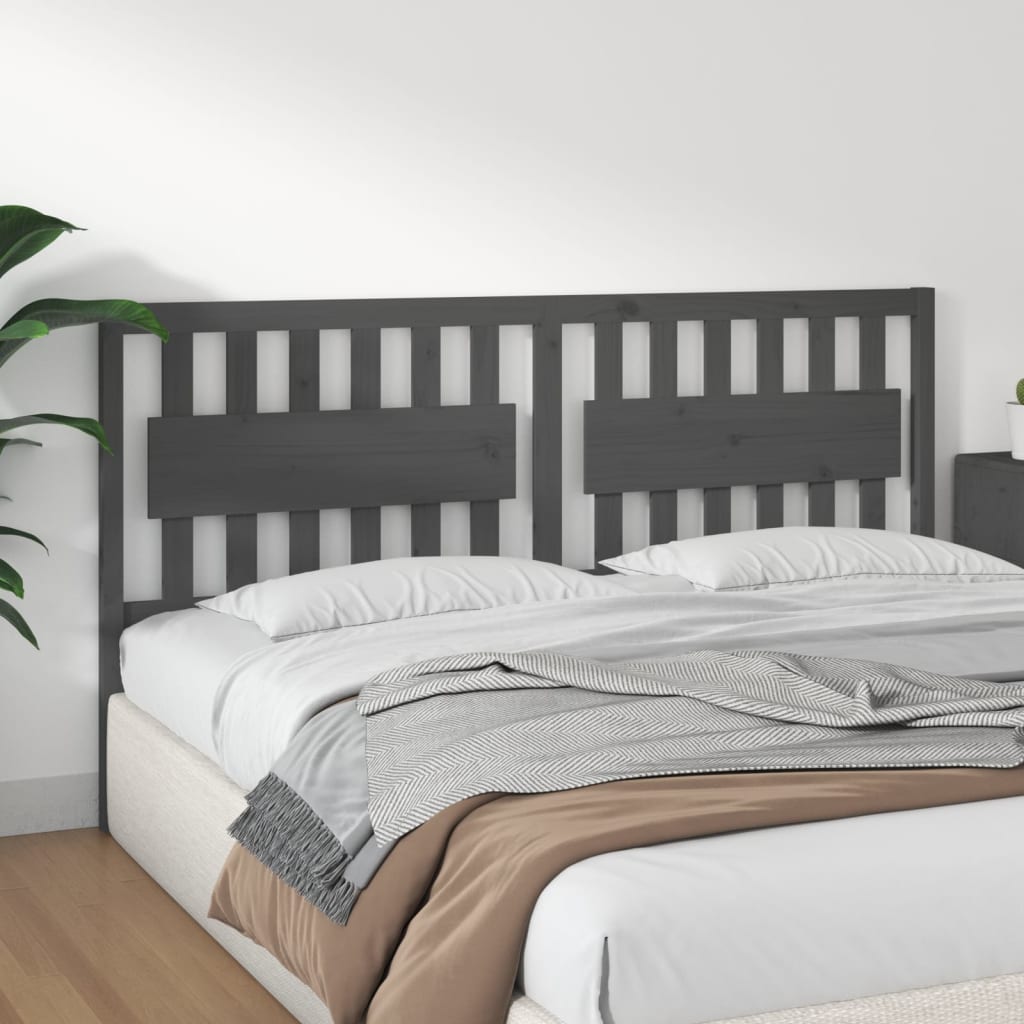 vidaXL Tête de lit gris 185,5x4x100 cm bois de pin massif