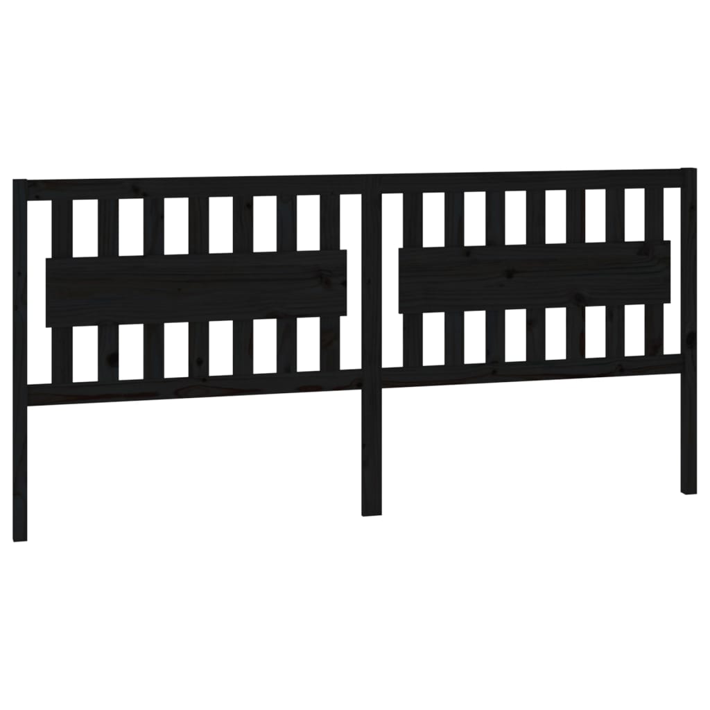 vidaXL Tête de lit Noir 205,5x4x100 cm Bois de pin massif