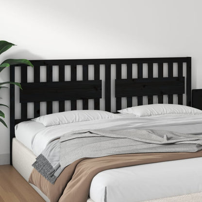 vidaXL Tête de lit Noir 205,5x4x100 cm Bois de pin massif