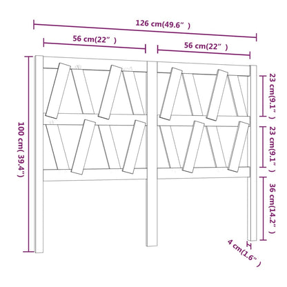 vidaXL Bett-Kopfteil 126x4x100 cm Massivholz Kiefer